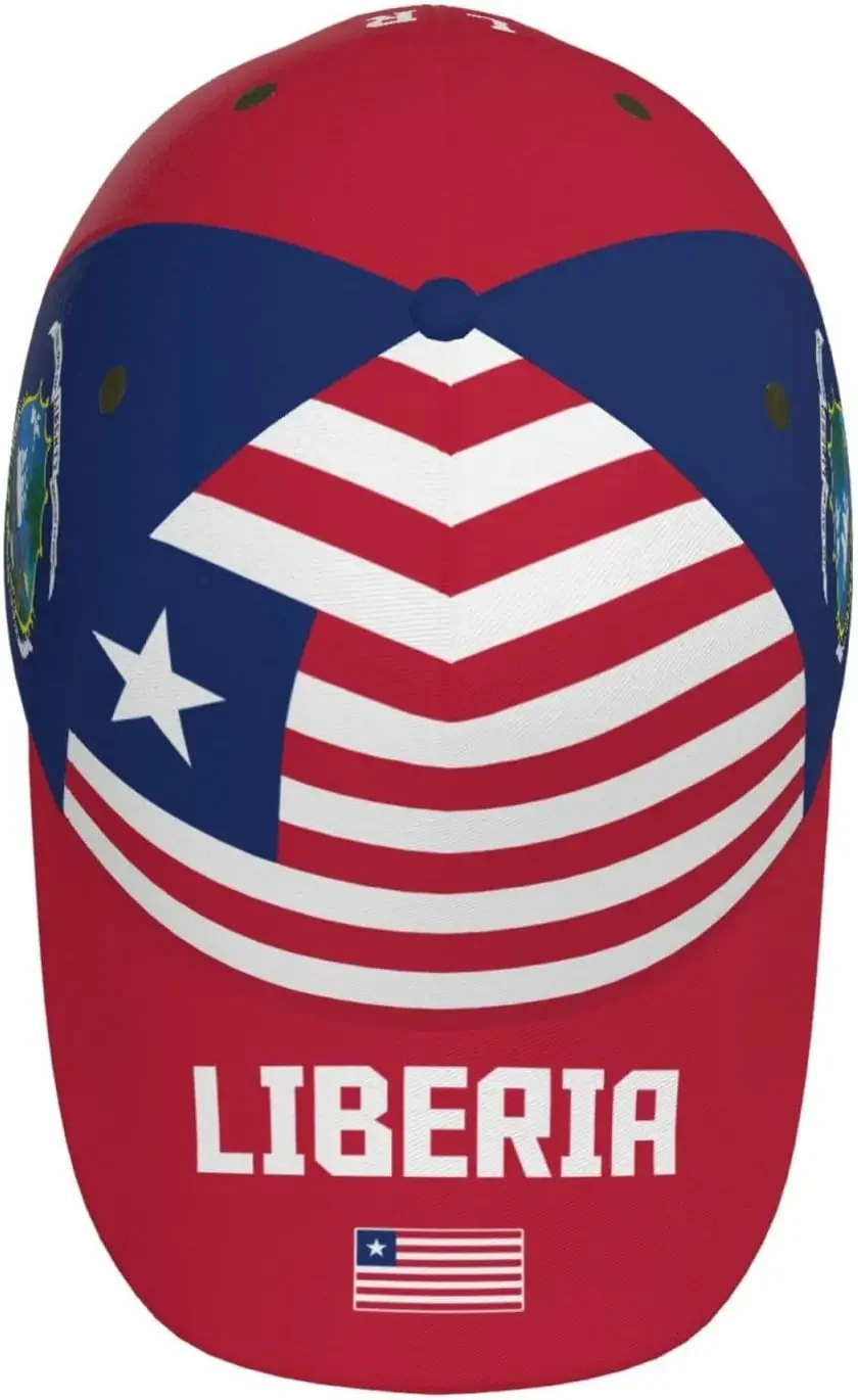 قبعة بيسبول ليبيريا بعلم ليبيريا قبعة أبي للرجال قبعة رياضية عصرية قابلة للتعديل بطباعة كاملة عالمية لجميع المواسم باللون الأسود