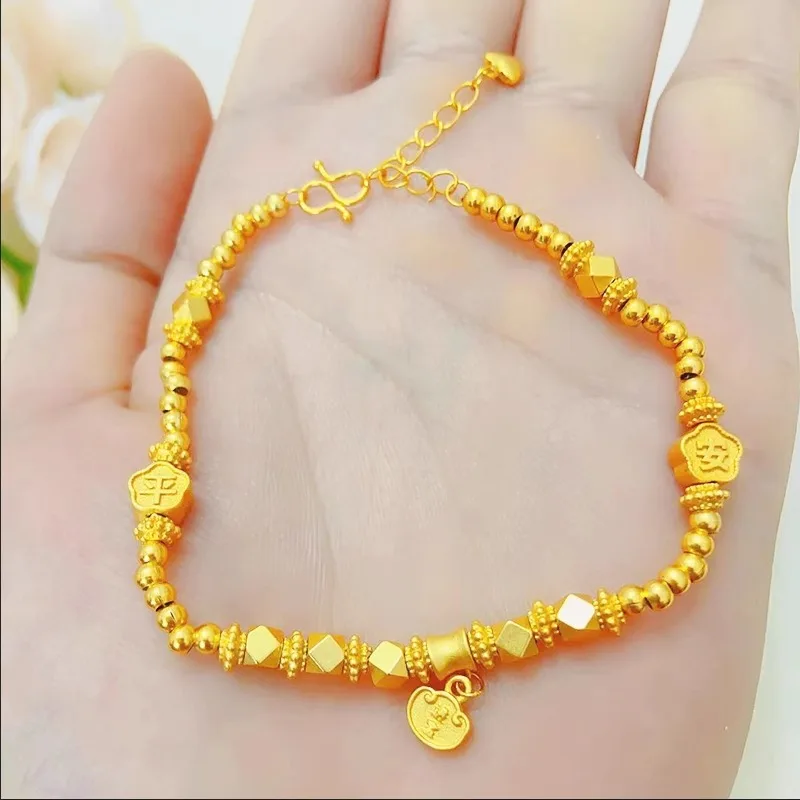

Gold store 9999 24K real gold abacus bead bracelet design versatile high-end temperament high-end jewelry for your girlfriend