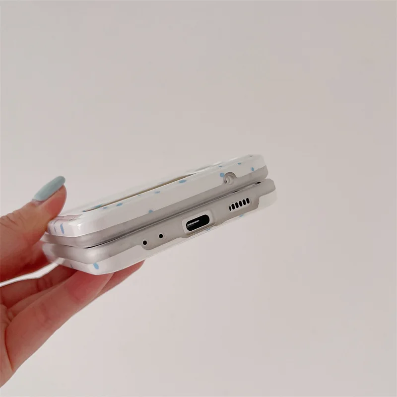 Cute Bear Stand Phone Case for Samsung Galaxy Z Flip 6 5 4 3 Protective Back Cover for ZFlip4 ZFlip5 ZFlip6 Case Shell
