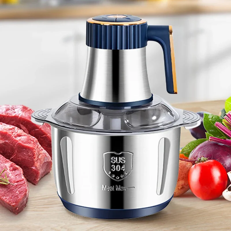 5L Electric Meat Grinders Food Crusher 6S Stainless Steel Multifunctional Vegetable Slicer Processor Chopper Kitchen Appliances