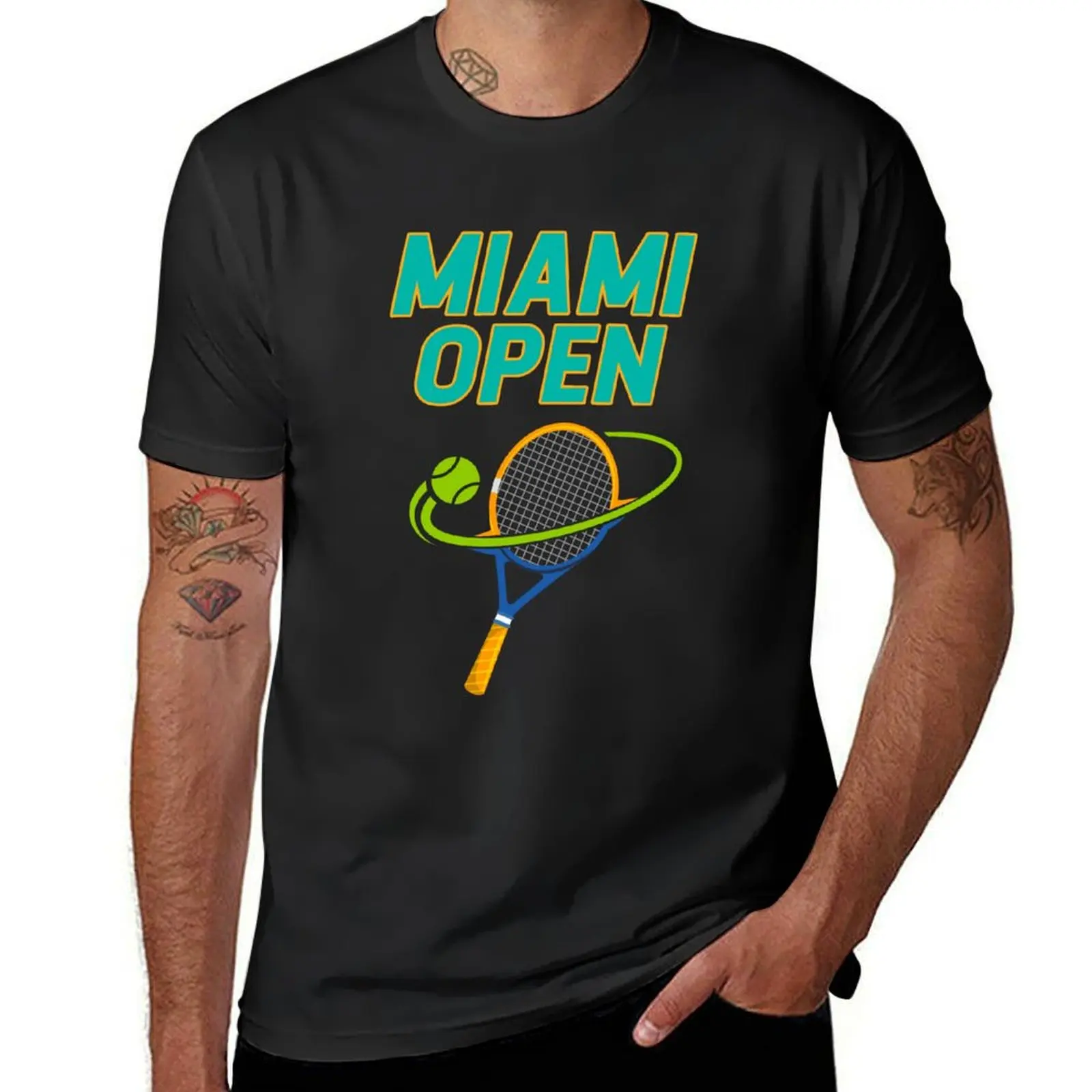 

miami open T-Shirt tops vintage t shirt for men