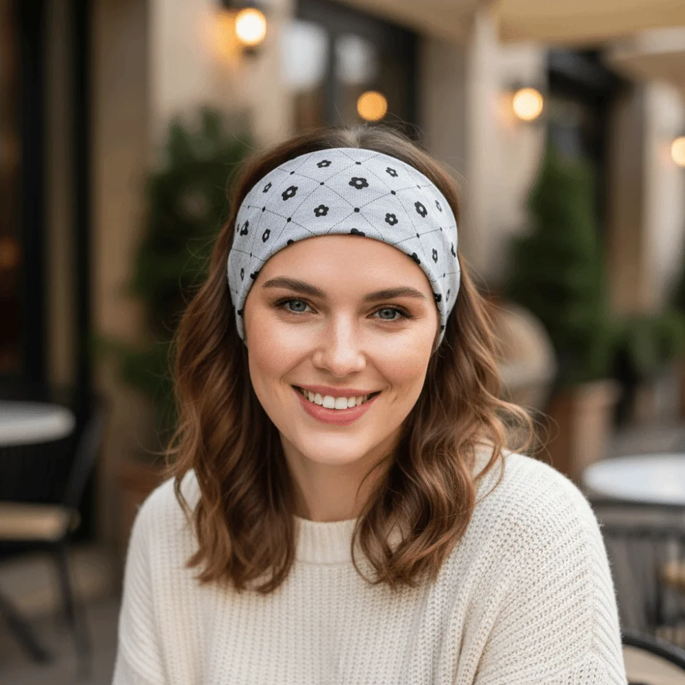 Durable Floral Printed Yoga Headband Sweat-absorbent Hair Accessories Sport Hairband Elastic Floral Print Headwrap Sports