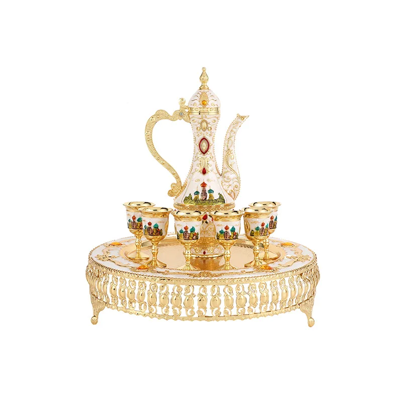 

Набор для вина Castle: высокие блюда, кувшин для вина, коллекция стаканов, набор для вина ручной работы, китайский домашний декор