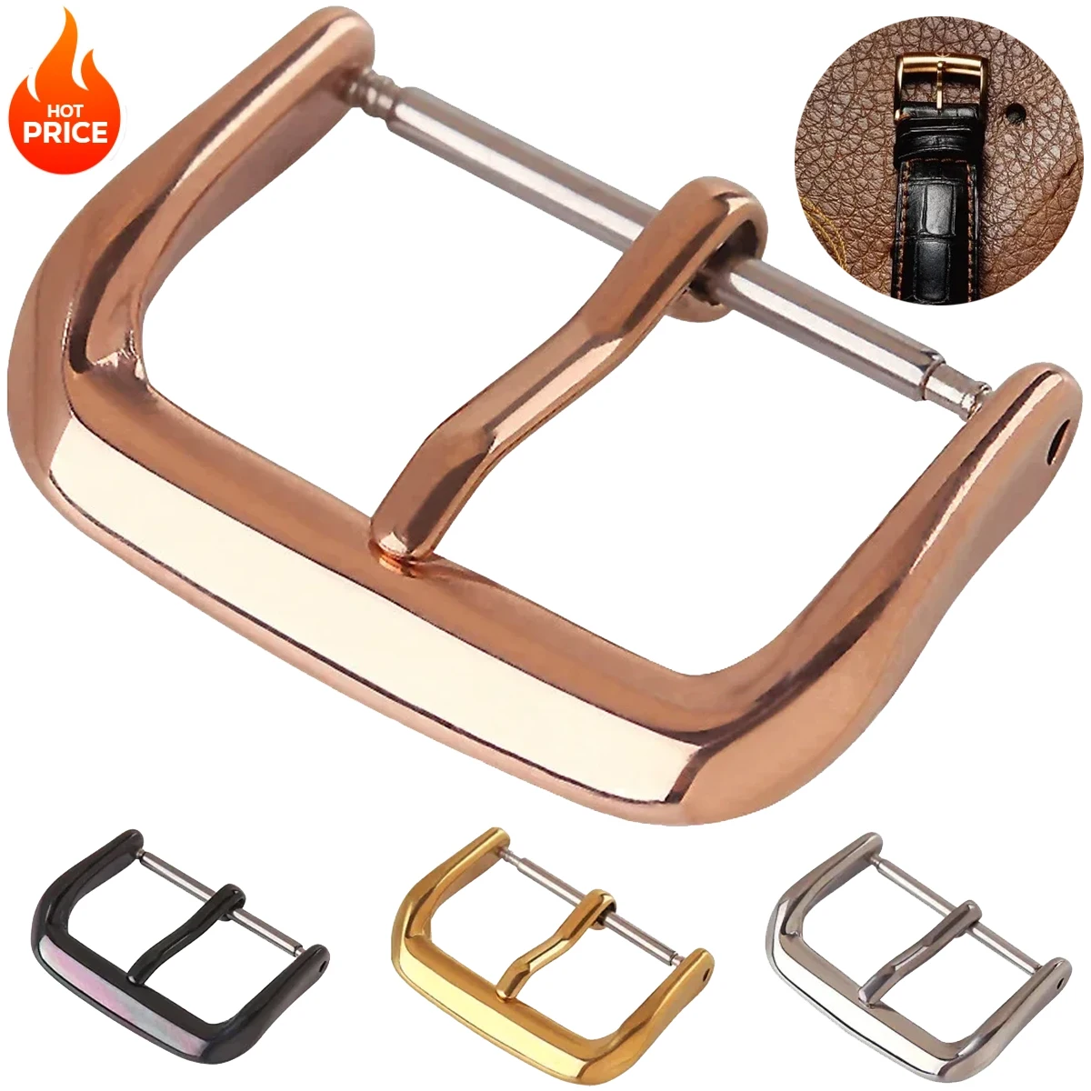 Stainless Steel Watch Buckle Pin Clasp Watchbands Button for Watch Band 10mm 12mm 14mm 16mm 18mm 20mm 22mm Watches Accessories