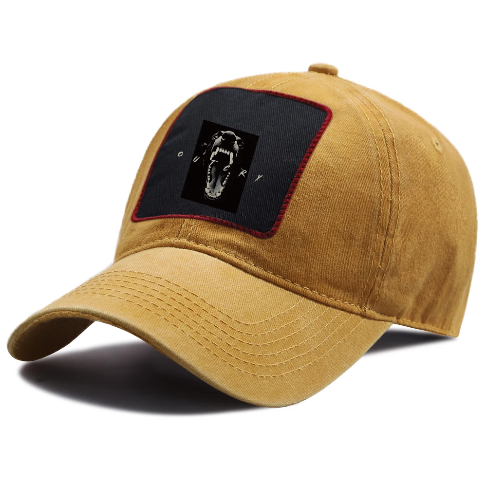 

OUTCRY Wolf Print Men's Hat Baseball Cap Winter Sports Hat Breathable Vintage Cotton Mesh Trucker Hat Men Sun Hats