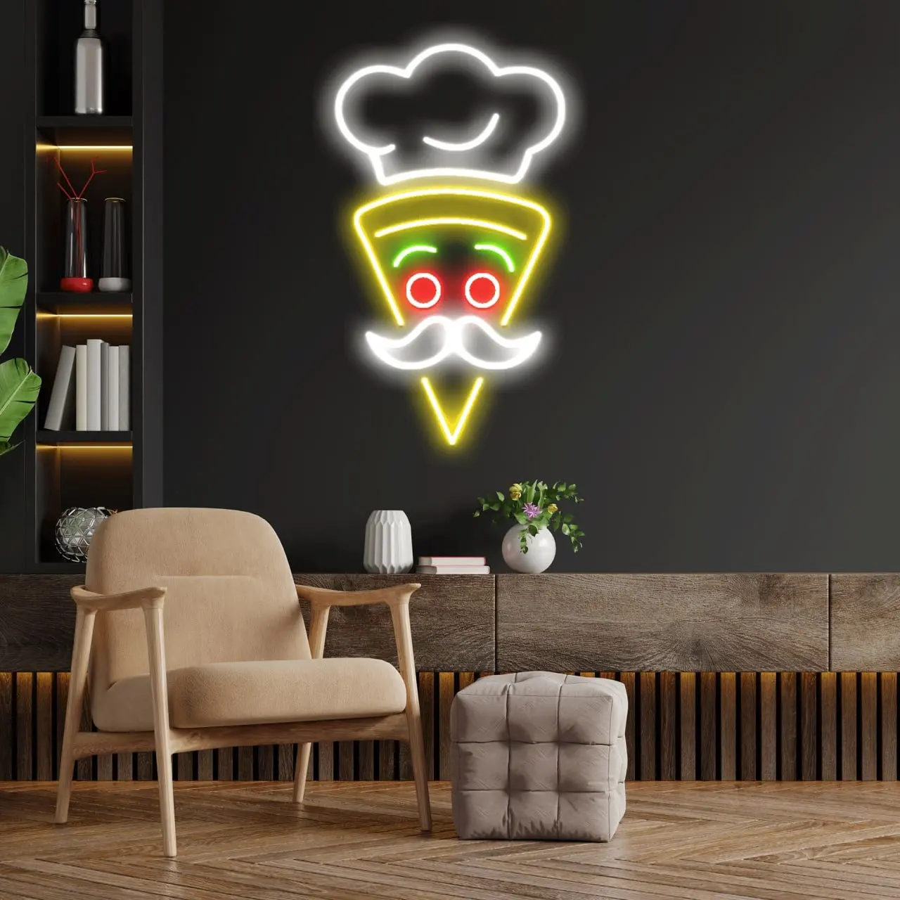 Mr. Pizza señal de neón, letrero Led de rebanada de Pizza, letrero de neón personalizado, letrero de neón para tienda, decoración del hogar, letrero de neón para restaurante