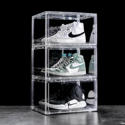 6-sided Fully Transparent Shoe Box Acrylic Aj Basketball Shoe Storage Box Plastic Anti-oxidation Dustproof Collection Shoe Wall