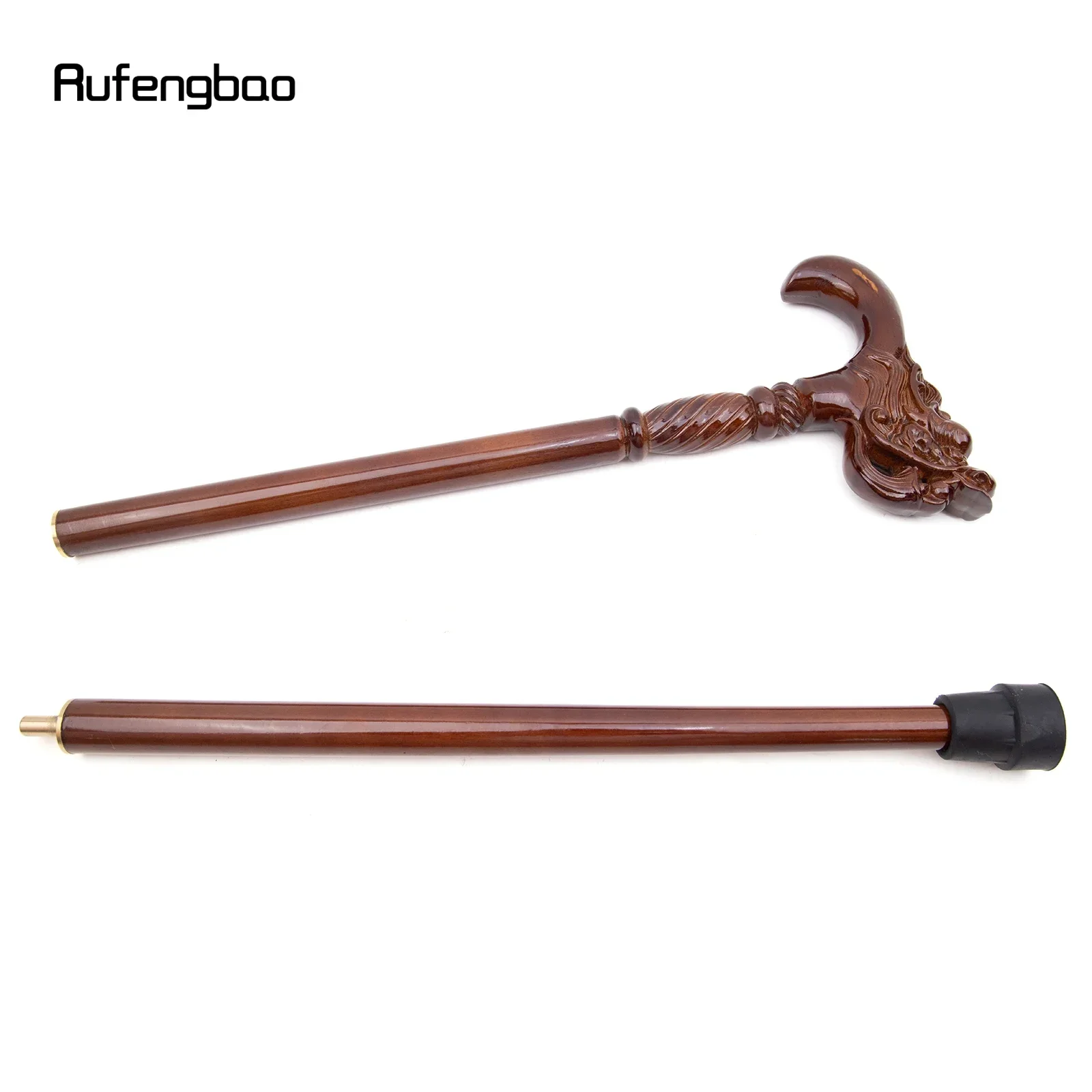 عصا خشبية على الموضة باللون البني التنين ديكور مصاص الدماء للحفلات التنكرية عصا المشي الخشبية Steampunk والاستخدام اليومي 92 سم