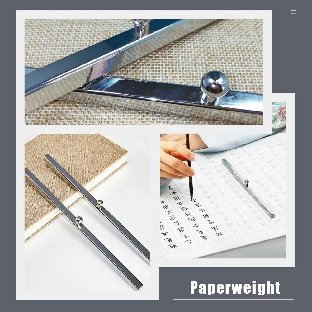 2Pcs White Iron Paperweight Calligraphy Training Tool Waterproof Easy Office Style Supplies