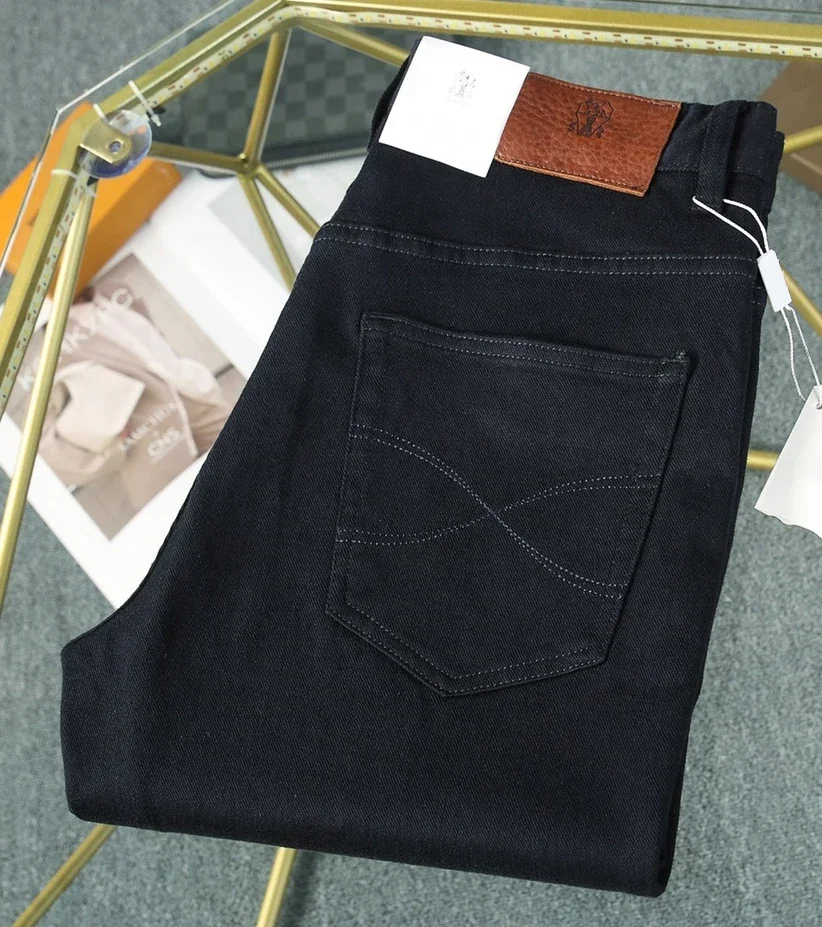 BILLIONAIRE BLKA CPTG  Jeans Thick Cotton Men 2025 Autumn Winter new fashion elastic outdoors High Quality 30-42 Long Pants