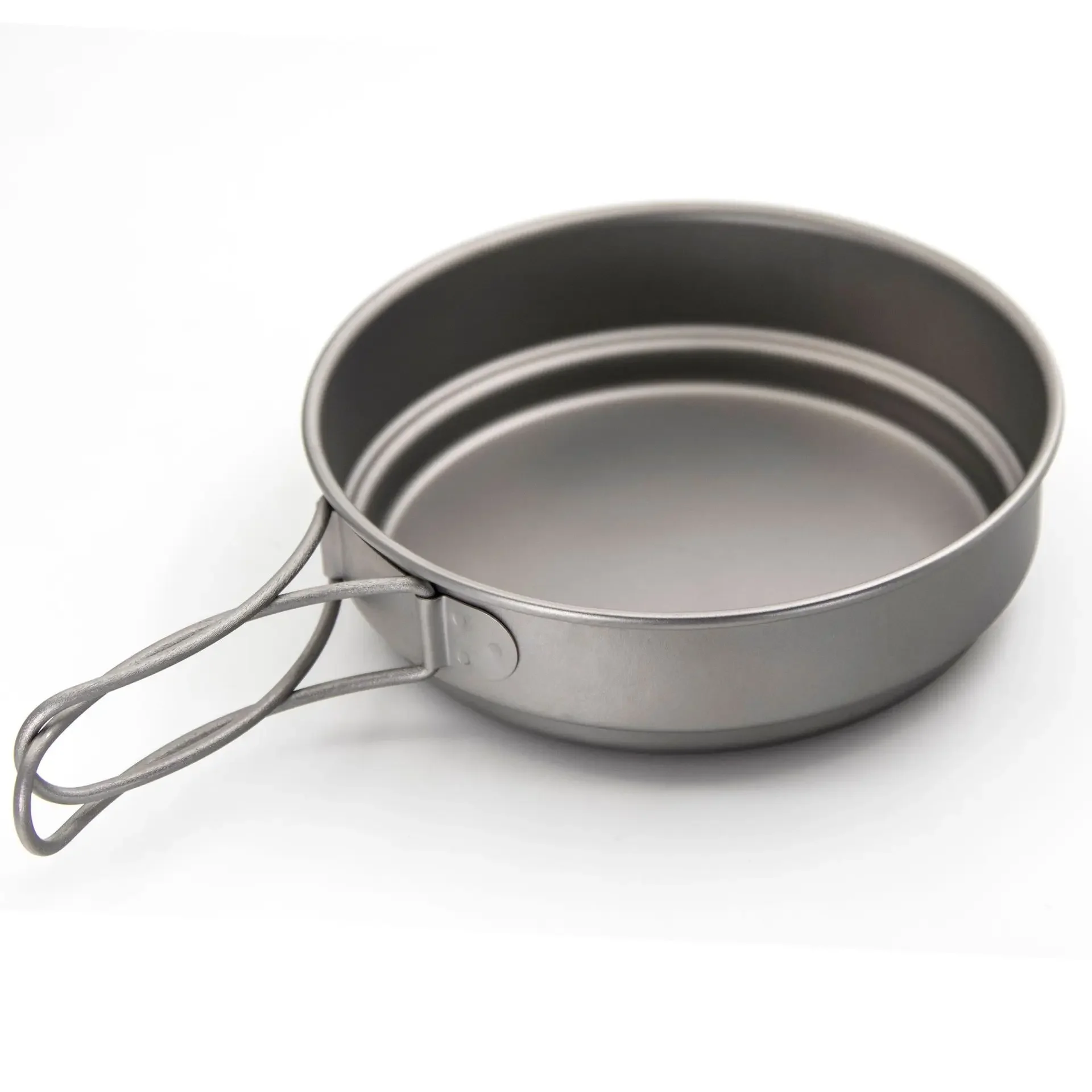 

Ultralight Titanium Frying Pan with Folding Handle Non Stick Portable Camping Cookware Hiking Outdoor Cooking Picnic Tableware