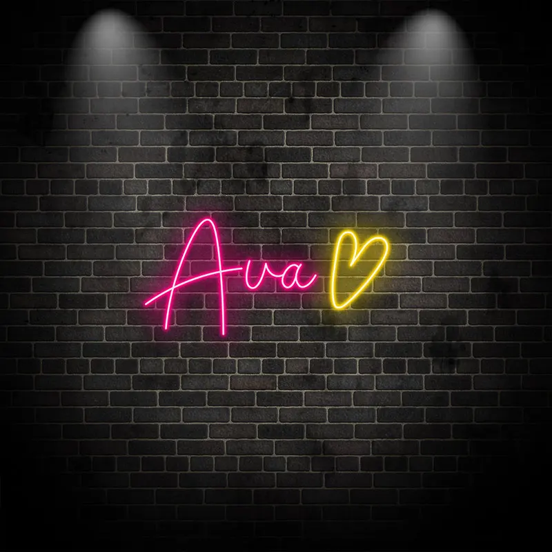 Toysign Ava Personalized Neon LED Wall Sign – Customizable Kids Room Decor with Soft Glow, Aesthetic Bedroom or Birthday Gift