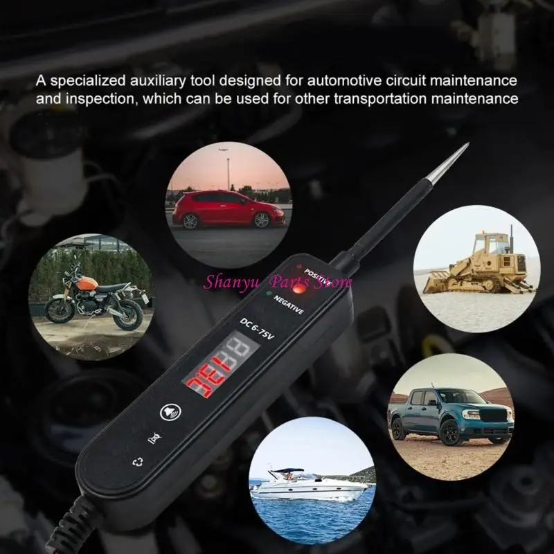 

Digital Display Car Circuits Tester with Polarity Detection 3meter Cable R6FB