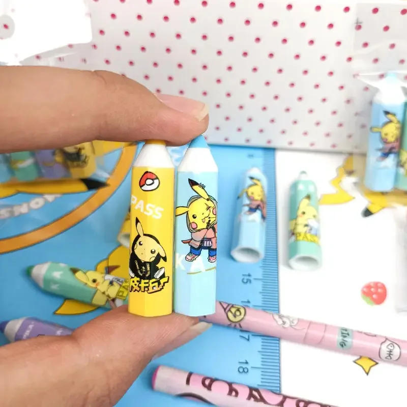 

4 шт., кепка для карандашей Пикачу, милый мультяшный аниме, топпер для ручек, чехлы для детей, удлинитель для карандашей, протектор, канцелярские принадлежности, школьные принадлежности, новинка