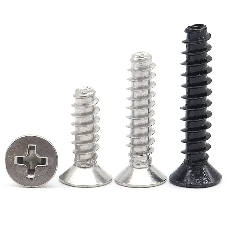 M1-M4 Kohlenstoffstahl Schwarz-Nickel-beschichtete Kreuzschlitz-Senkschrauben für Elektronik – Detail 3