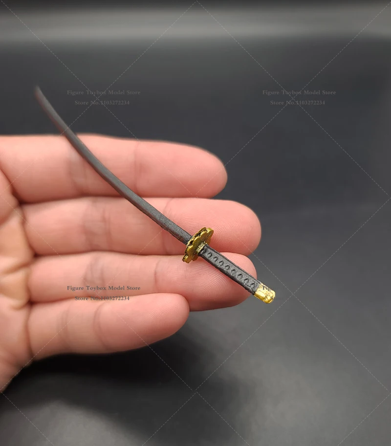 1/12 anime homem soldado mini preto roxo modelo estático espada longa efeito especial acessório para 6 "samurai ronin figura ornamento