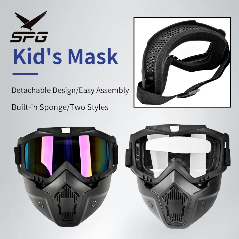 Detachable Face Shield PC TPU Lens Anti Fog UV Protection Windproof Sandproof Breathable Built-in Sponge Full Face Protector