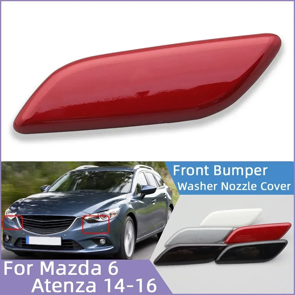 

Car Front Bumper Headlight Washer Spray Nozzle Cover Lid For Mazda 6 Atenza 2014 2015 2016 Painted Headlamp Cleaner Jet Cap Trim