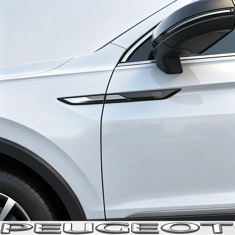 2er-Set 3D ABS Blade R Kotflügel-Embleme für VW Tiguan L, Tiguan X (2017-2026), Golf, T-Roc, Polo – Exterieur-Türdekorationszubehör – Detail 4