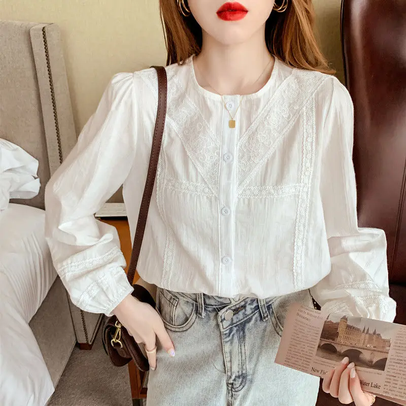 2024 Spring and Autumn New Elegant Women\'s Shirt Long-sleeved Base Shirt Women\'s Loose Chiffon Shirt Inner and Outer Blouse