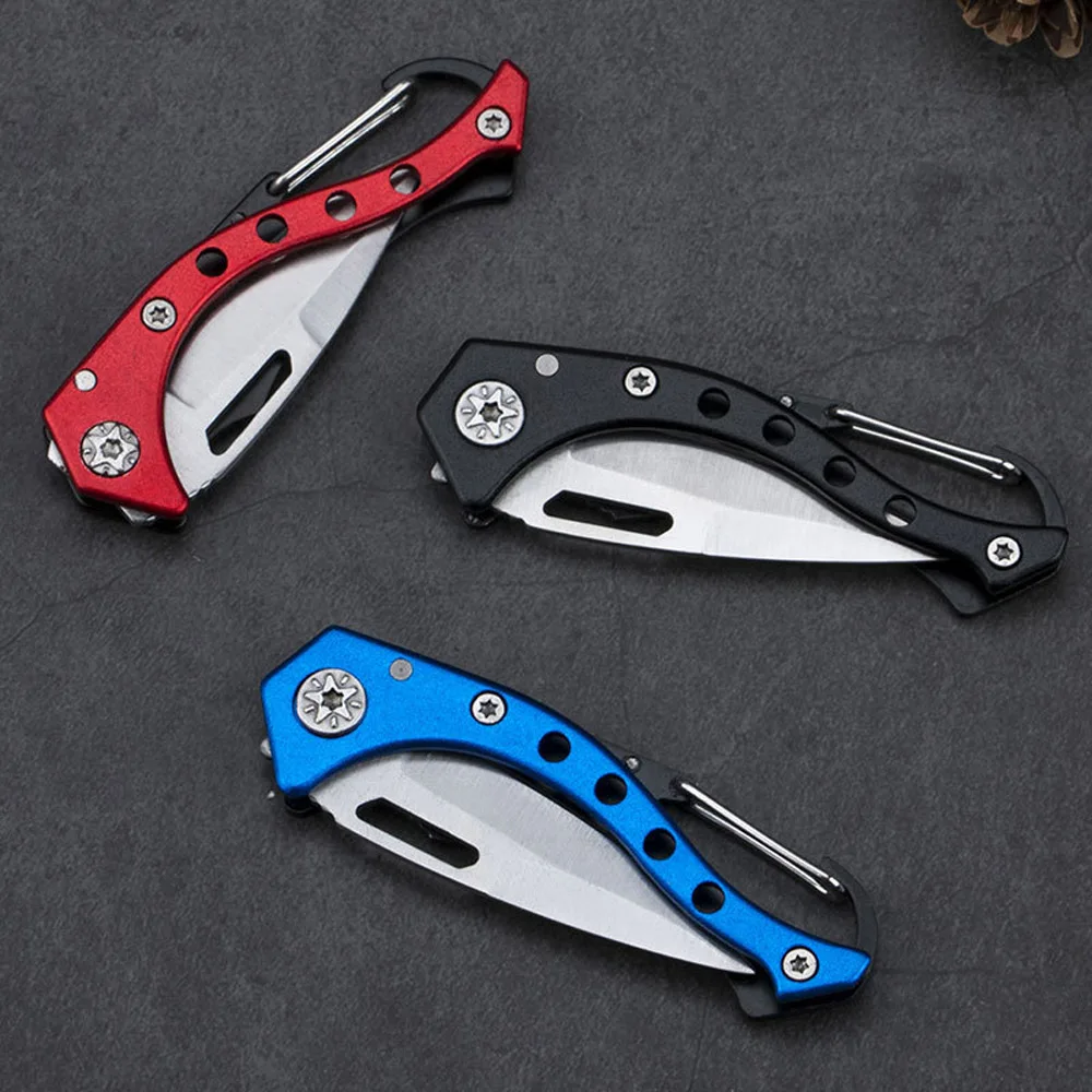 Folding Knife Stainless Steel Collapsible Blade Small Cutter Pendant Portable Mini Pocket Knife Keychain