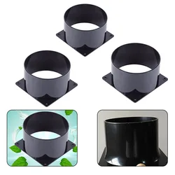 1PC 75/100/120mm Black Flange Connector ABS Square Bottom Straight Flange Air Inlet And Outlet Suitable For Connecting Ventilati