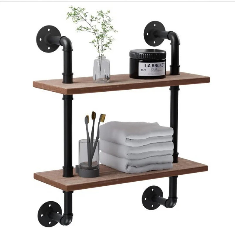 Floating bathroom rack rustic wooden ladder bookshelf wall-mounted living room decoration