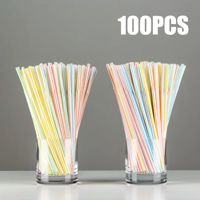 100-1000PCS Rietjes Kleurrijke & Zwarte rietjes Flexibele Bruiloft Feestartikelen Drinken Drank Rietjes Keuken Groothandel