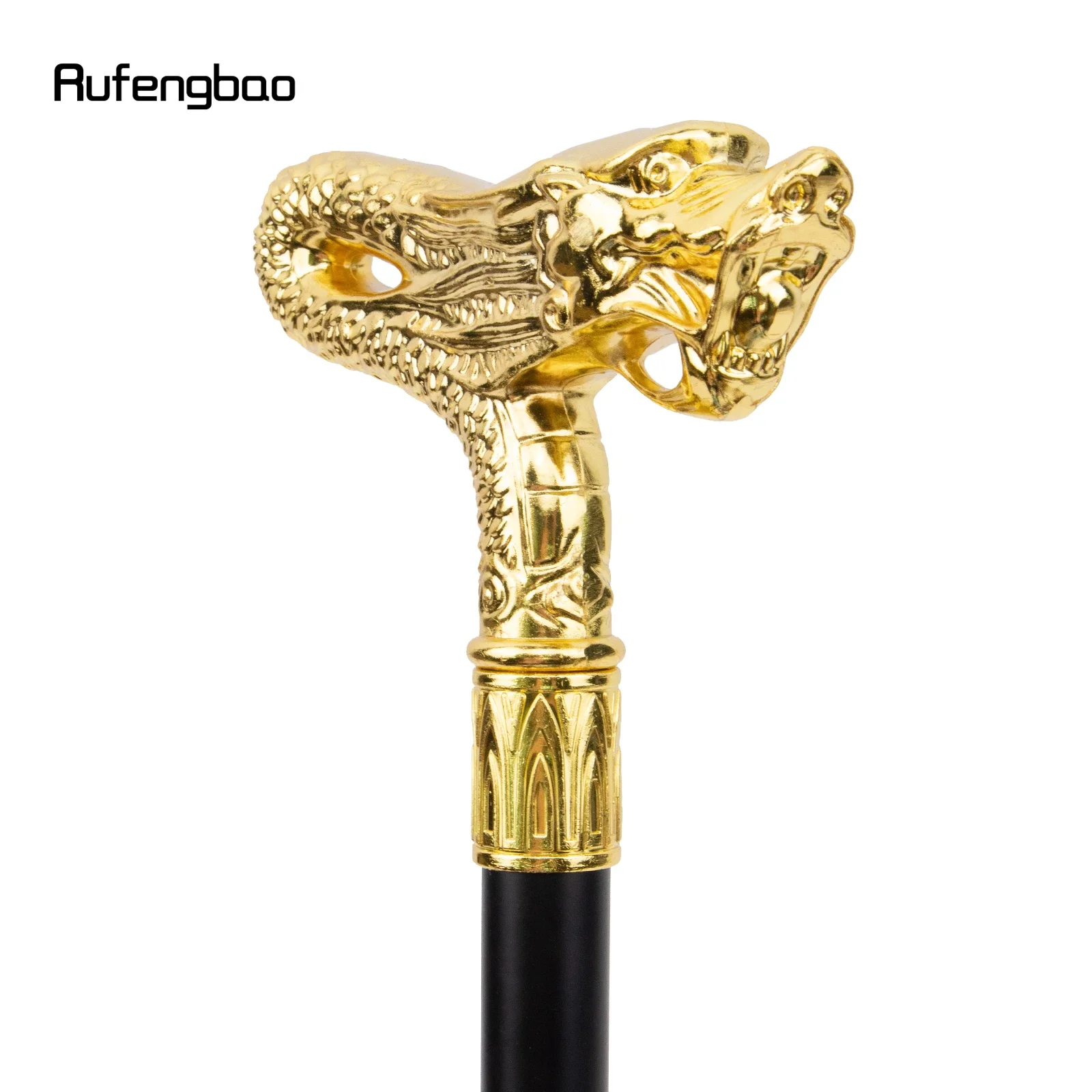 Golden Dragon Head Fashion Walking Stick Decorative Stick Cospaly Vintage Party Fashionable Walking Cane Crosier 92cm