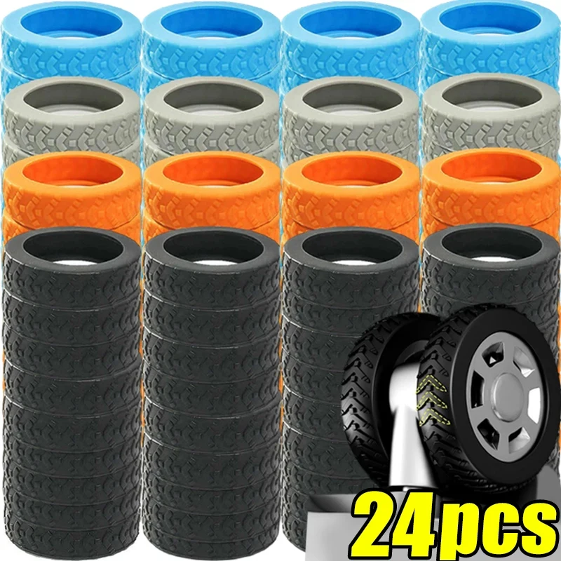 2-24Pcs Luggage Wheels Protector Silicone Wheels Caster Shoes Travel Luggage Suitcase Reduce Noise Wheel Guard Cover Accessories