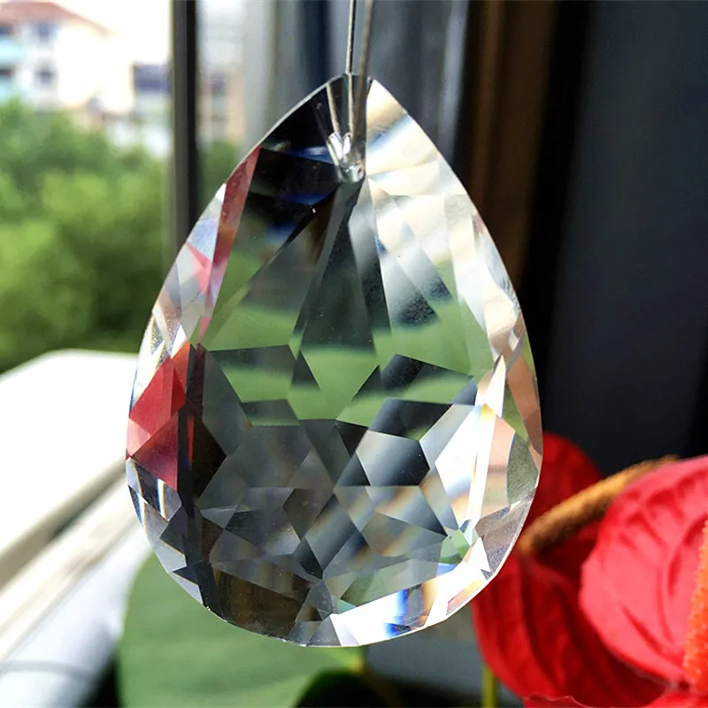 Top Quality 50mm Clear Bauhinia Faceted Shape Crystal Chandelier Pendants Hanging Suncatchers Prisms Christmas Decor(144pcs/lot)