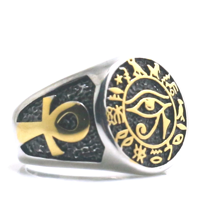 New Arrival Unisex 316L Stainless Steel Cross All See Eye Newest Ring