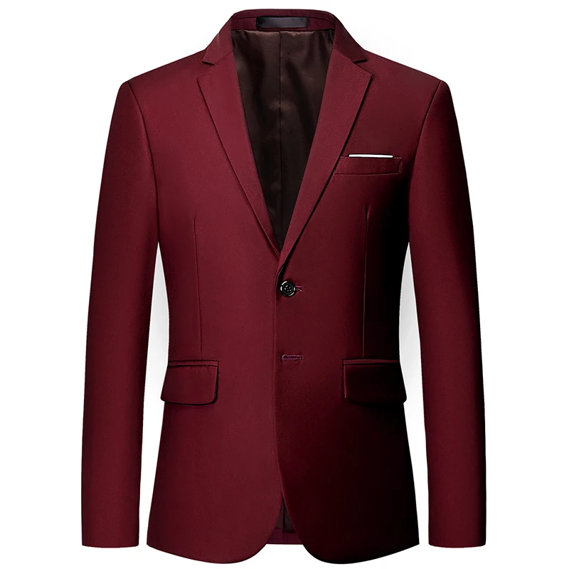 L46279-Chaqueta de traje roja para hombre, traje Formal informal de negocios, conjunto de traje de talla grande, vestido de novia para novio