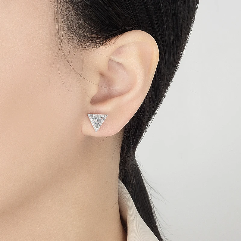 Moissanite Stud Earrings for Women round Brilliant Cut Conflict Free Simulated Diamond Jewelry Fashion Jewelry