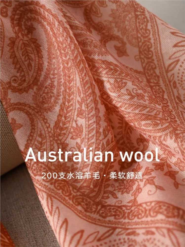 Red thin real fur scarf large square silk for women new air-conditioned room shawl outerwear