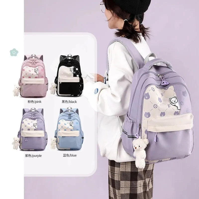 Mochila escolar Kawaii para niñas, bonita mochila escolar impermeable para adolescentes, bolso de hombro de viaje para estudiantes universitarios,