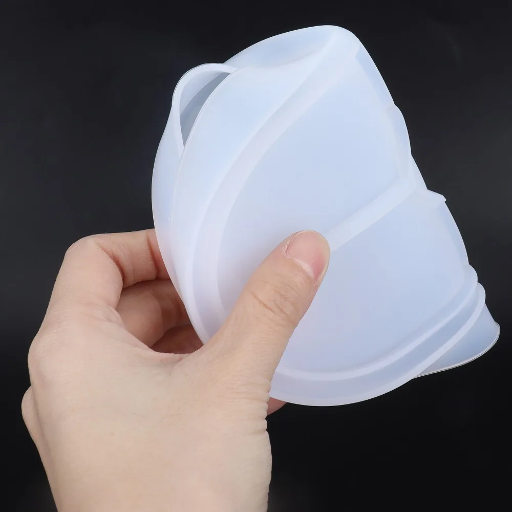Silicone Oval Resin Tray Mold Raised Rim Oval Shape Silicone Tray Mold Recessed Cavity Translucent White Cake Mold