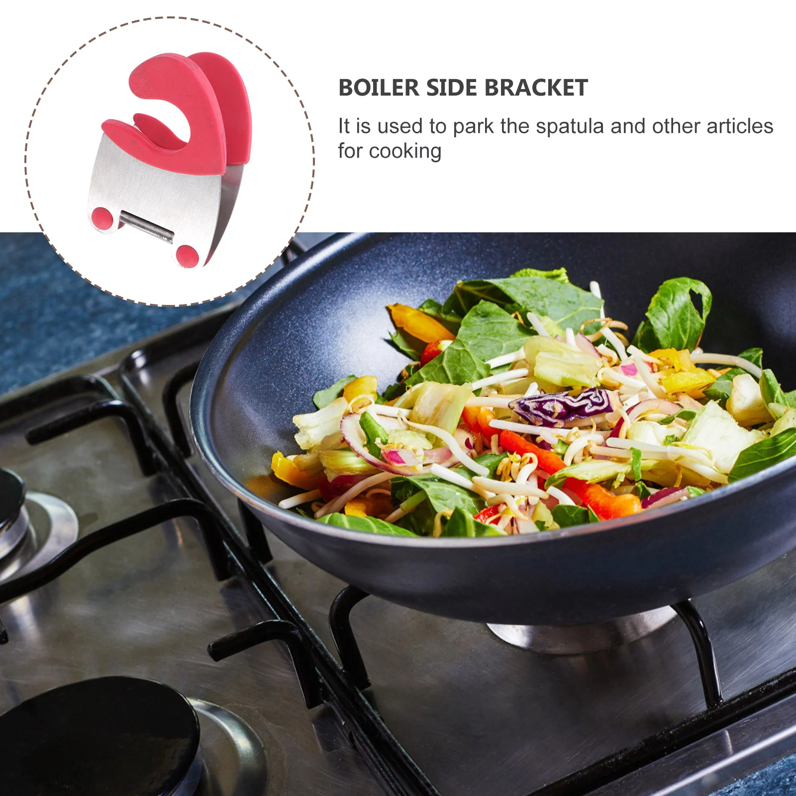 

2Pcs Pot Clip Spoon Rest Stainless Steel Anti-Scald Rubber Kitchen Utensil Holder Cooking Helper Spoon Clip for Pot
