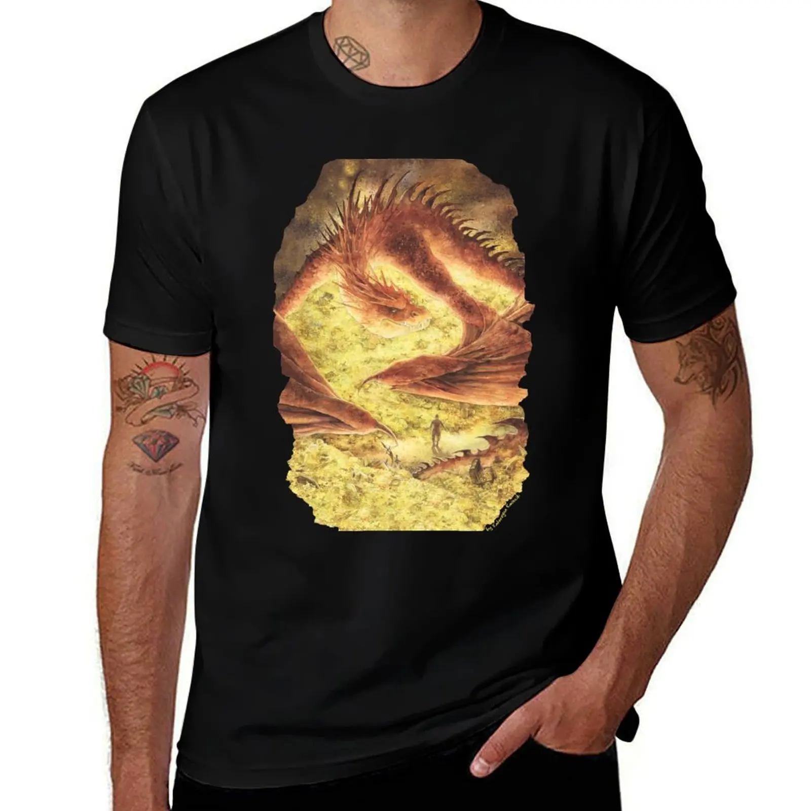 

SLEEPING SMAUG T-Shirt t shirts for man graphic tees t shirts for man graphic funny T-Shirt