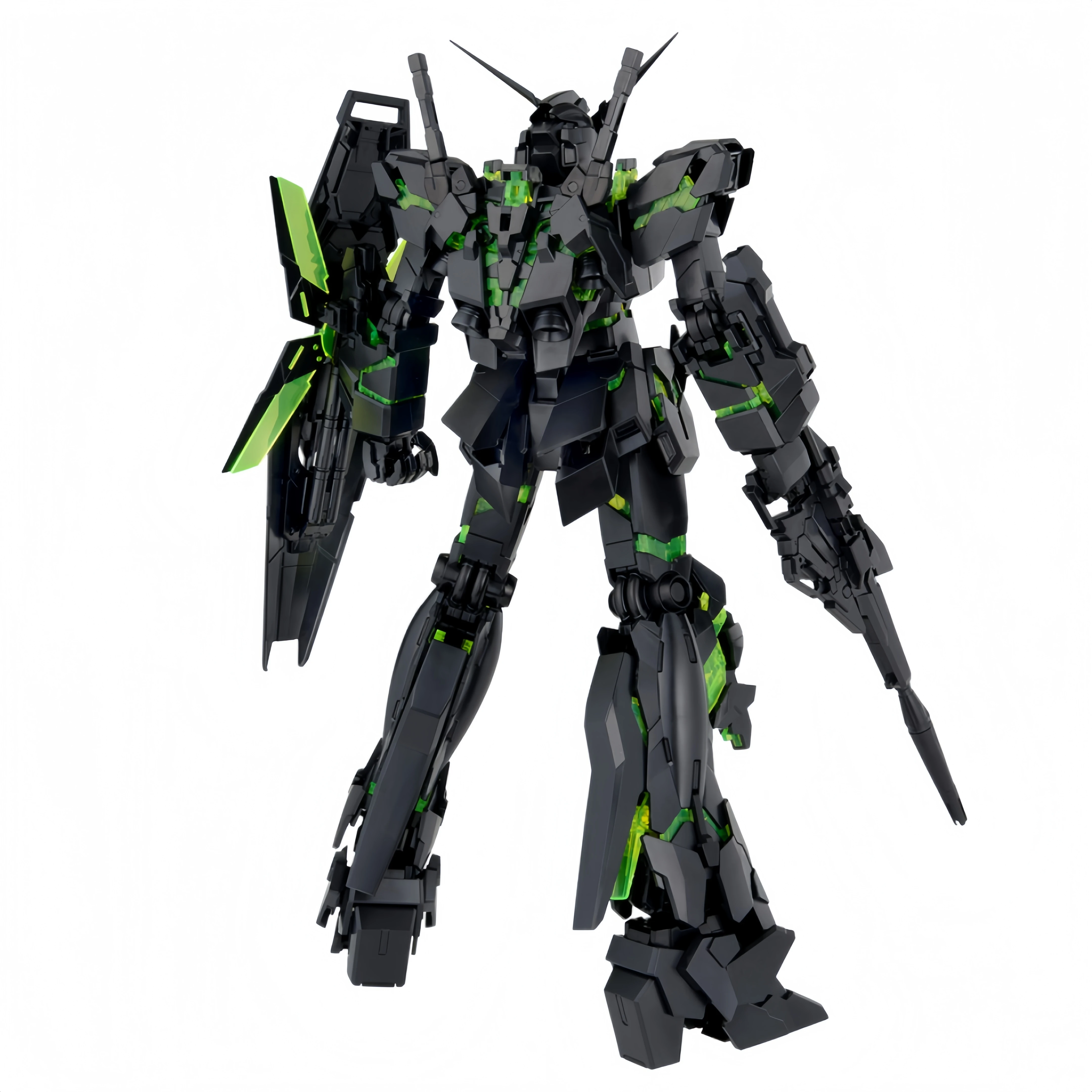 Bandai MG 1/100 Unicorn Gundam Recirculation Color Clear Neon Green – Gundam Base Limited, Black Armor, Gunpla Model Kit