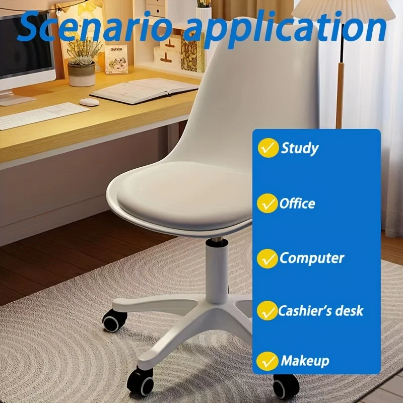 مقعد دوار مريح مع مقعد أوسع ومسند ظهر، سعة وزن 136.08 كجم، 360 درجة ° كرسي دوار للمكتب المنزلي وصالون التجميل #1