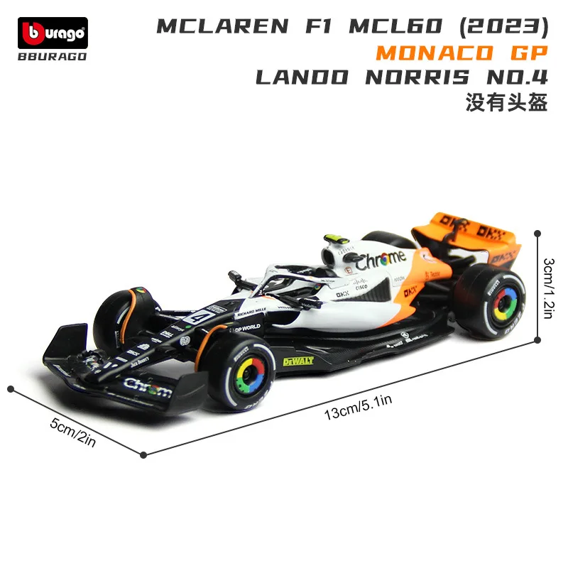 Neues Bburago 1:43 2024 F1 Mclaren Mcl38 Monaco Grand Prix Legierungsauto Miniaturdruckguss # 4. Lando Norris # Ich bin ein Spielzeugmodell von Oscar Piastri