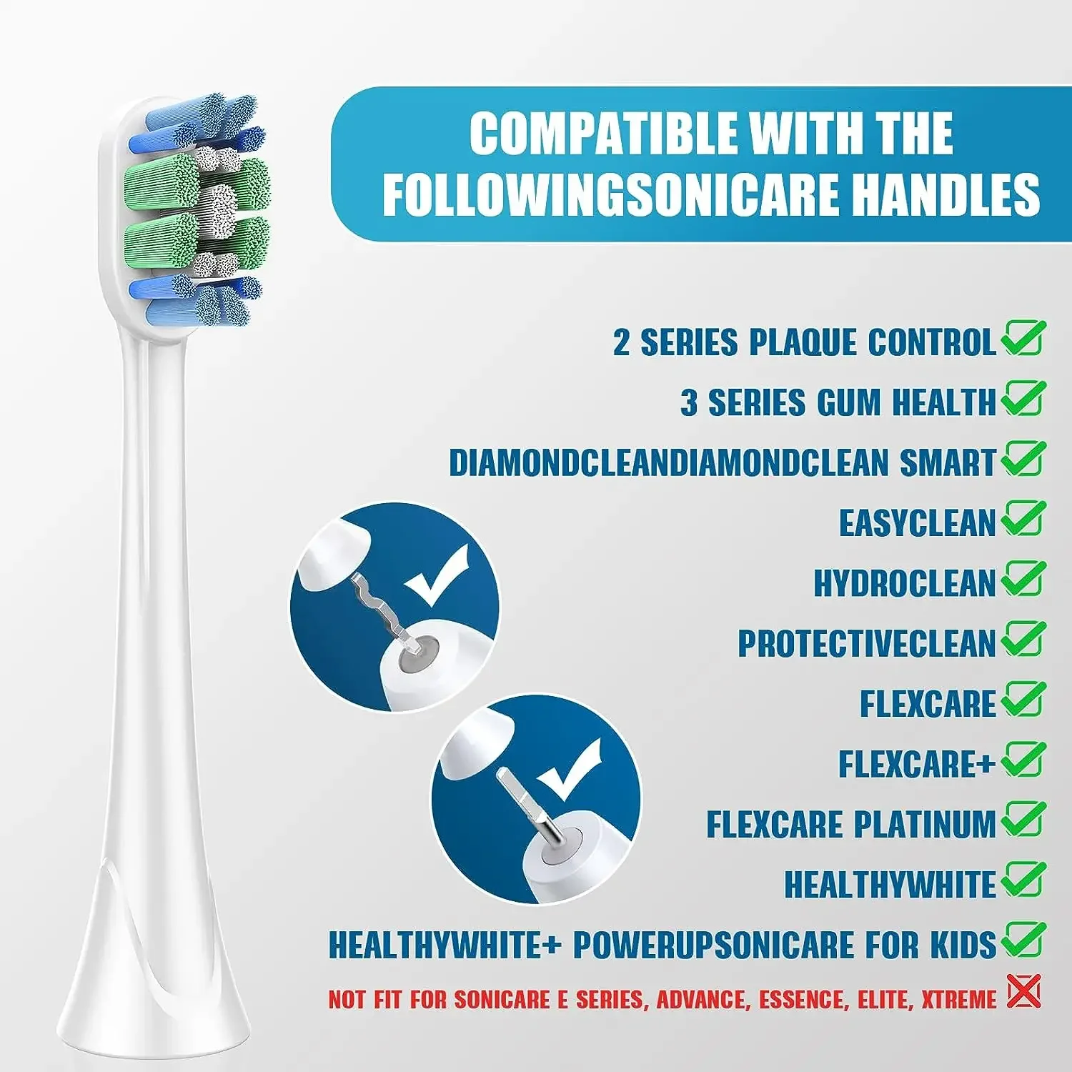 หัวแปรงสีฟันสำหรับเปลี่ยนขนาด4/8/16ชิ้นสำหรับ phips Sonicare C3 HX9044ควบคุมคราบจุลินทรีย์ระดับพรีเมี่ยม/65 G3 HX9054ดูแลเหงือกระดับพรีเมียม