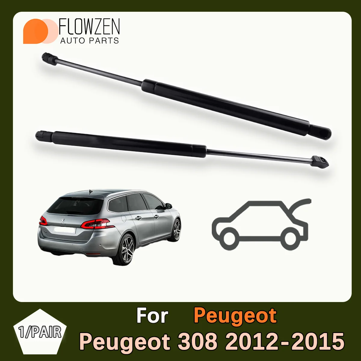 

Trunk Gas Struts Spring Bar For Peugeot 308 2012-2015 Rear Shock Strut Bar Pressure Rod OE 34415 GH0785374 446054 8166754