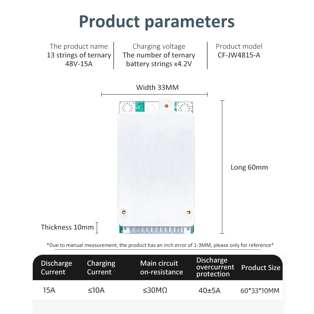 BMS 13S 48V 15A 20A 50A 18650 Li-ion Lithium Battery Pack Protection PCB Board with/without balance For E-bike Escooter Charging