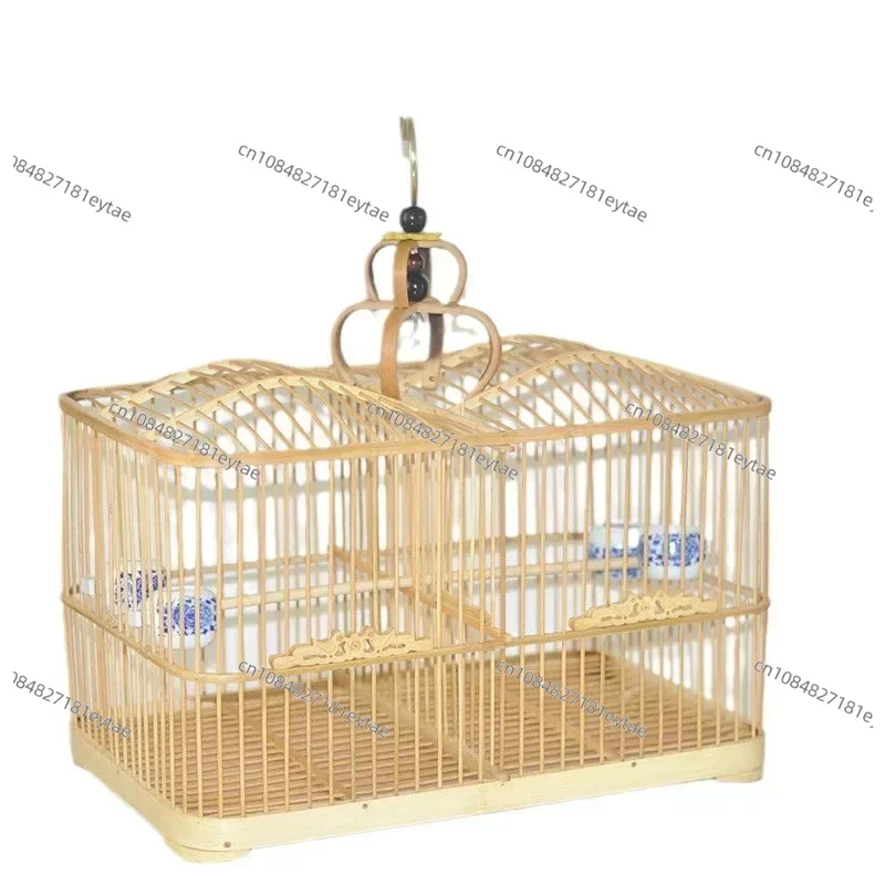 Small Bamboo Woven Bird Cage Lightweight Portable Travel Cage for Home Decorative Flight Cage Intricate Design