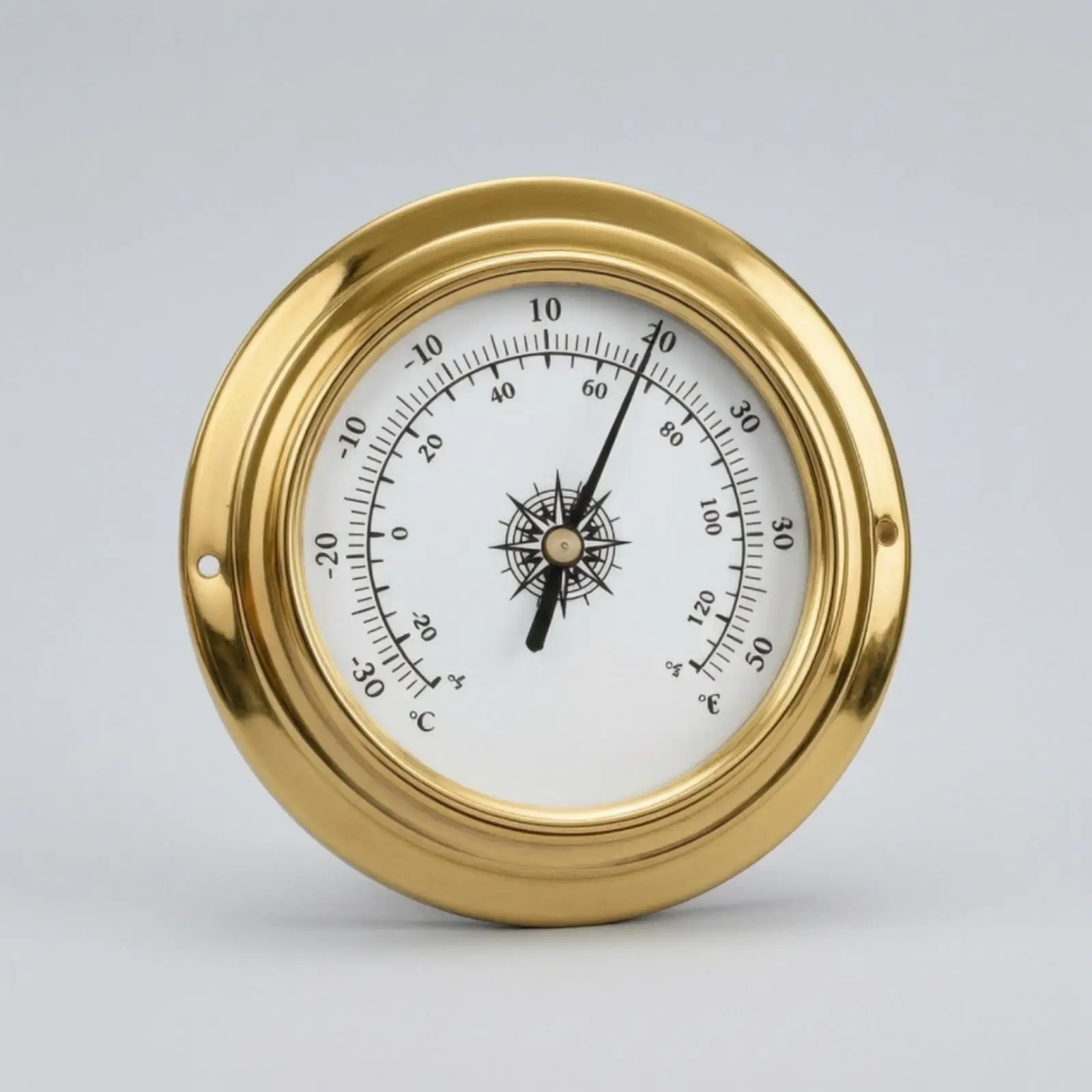 Seafaring Brass Weather Gauge Set Barometer Thermometer Hygrometer Clock for Marine Meteorological Tracking Boat Cabin Decor