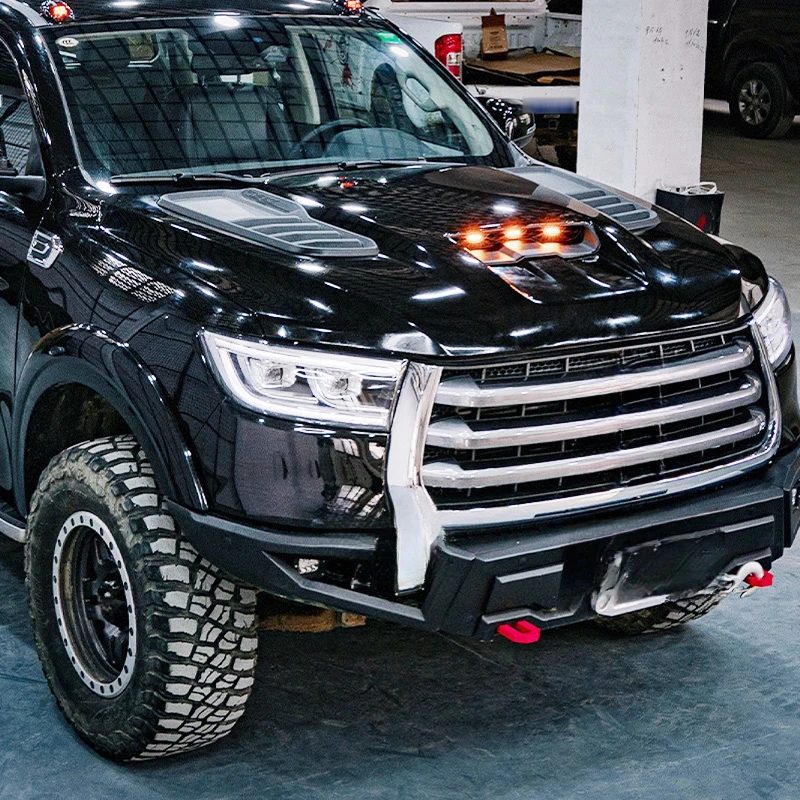 High Quality Modified Engine Hood With Yellow DRL Lights Custom Fit for Pao Multi Purpose Offroad Pickup Replacement Body Parts