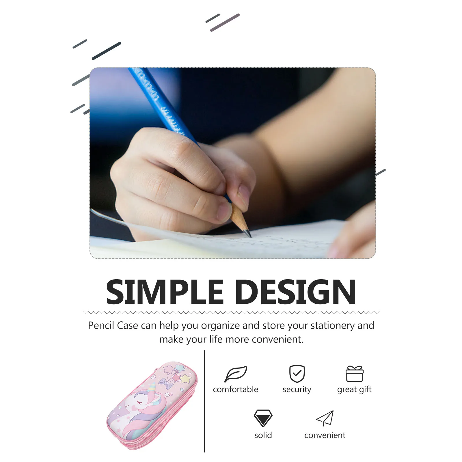 

Unicorn Stationery Box Strong Zipper Pencil Case Student for Cartoon Bag Container Eva Storage Organizer