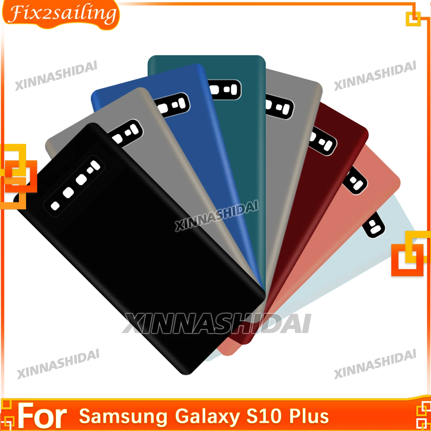 New For Samsung Galaxy S10 Plus Back Battery Cover Rear Housing Cover With Side Button Replacement Parts